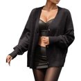 thumbnail image 1 of Vedolay Womens Fashion Long Sleeve Button Down Sweaters Coat Knitwear Black,M, 1 of 5