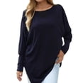 thumbnail image 1 of Vedolay Womens Fashion Ruffle Blouse Sweatshirts for Women Long Sleeve Print Tee Tops Black,L, 1 of 5