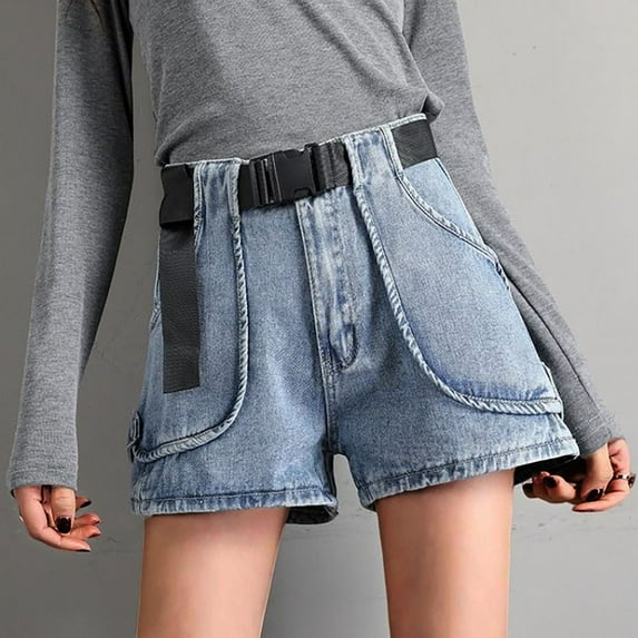 Vedolay Womens High Waisted Shorts Short for Womens 2023 Comfy High Waist Loungwear Shorts with Pockets,Blue M