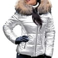 thumbnail image 1 of Vedolay Womens Hooded Parka Coat Casual Button Work Fall Coat Jacket Coat Silver,XL, 1 of 4