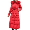 thumbnail image 1 of Vedolay Womens Hooded Parka Coat Long Sleeve Button Down Knit Coat Outwear with Pockets 2023 Red,M, 1 of 4