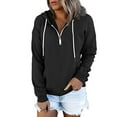 thumbnail image 1 of Vedolay Womens Hoodies Pullover Women's 2023 Half Zip Crop Sweatshirt Workout Hoodie High Neck Long Sleeve Clothes,Black XXL, 1 of 4
