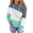 thumbnail image 1 of Vedolay Womens Hoodies Zip Up Women's Casual Striped Sweatshirt Oversized Long Sleeve Pullover Tops with Pockets,Green L, 1 of 4
