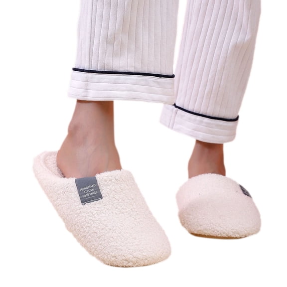 Vedolay Womens House Slippers Winter Warm Slipper Indoor Outdoor Slippers White,35