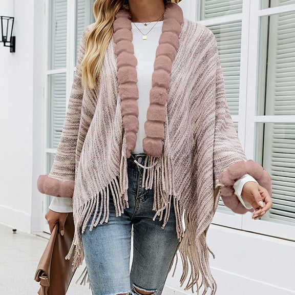 Vedolay Womens Jackets Womens Oversized Fringe Casual Jacket Long Sleeve Casual Jackets,Khaki One Size