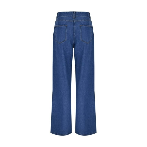 Vedolay Womens Jeans High Waisted Womens Wide Leg Pants High Waisted Bell Bottom Jeans with Pockets,Dark Blue XXL