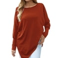 thumbnail image 1 of Vedolay Womens Long Sleeve T Shirts Classic-Fit Shirt Soft Breathable Casual Tee Basic Tops Red,XL, 1 of 5