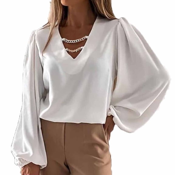 Vedolay Womens Long Sleeve T Shirts Ruffle Blouse Sweatshirts for Women Long Sleeve Print Tee Tops White,XL