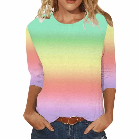 Vedolay Womens Long Sleeve Tops Boho Long Sleeve Loose Tops Ladies Tunic Blouse Sweatshirt Yellow,M