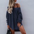 thumbnail image 1 of Vedolay Womens Long Sleeve Tops Women's Crewneck Oversized Pullover 2023 Fall Cable Knit Long Sleeve Sweaters,Navy XXL, 1 of 4