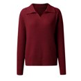 thumbnail image 1 of Vedolay Womens Long Sleeve Tops Womens Fashion Fall Sweaters Ruffle Neck Knit Pullover Cute Tops, M, 1 of 4