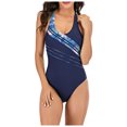 thumbnail image 1 of Vedolay Womens One Piece Summer Tummy Control Print Swimwear Set,Navy M, 1 of 5