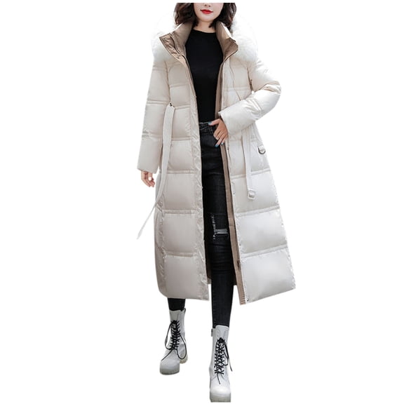 Vedolay Womens Parkas Solid Business Winter Coat Fall Coat Jacket Coat White,L
