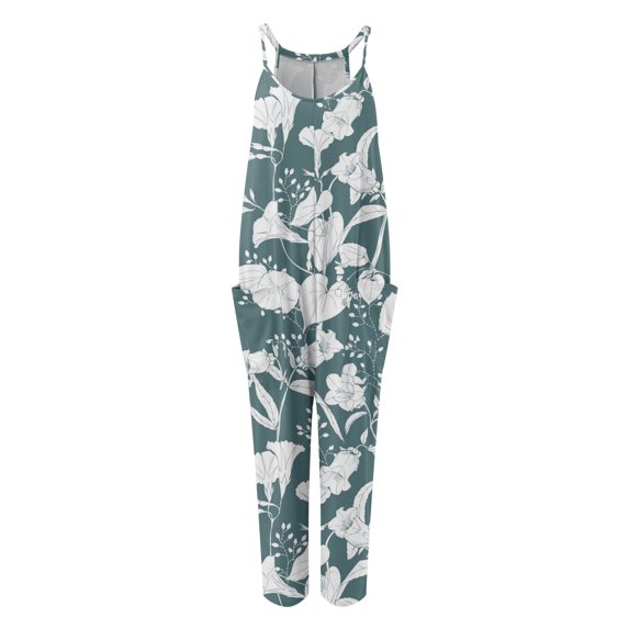 Vedolay Womens Rompers For Summer Women's 2023 Casual Off Shoulder Solid Color Strapless Belted Wide Leg Jumpsuit Romper,Green XXL