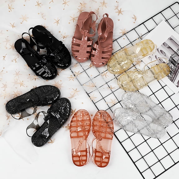 Vedolay Womens Sandals Womens Wedge SandalsAnkle Strap Rhinestone Sandals Summer Comfortable Shoes,Black 7