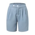 thumbnail image 1 of Vedolay Womens Shorts for Summer Women's Linen Shorts for Summer Casual Hiking Waist Pocketed Comfy Shorts,Blue S, 1 of 5