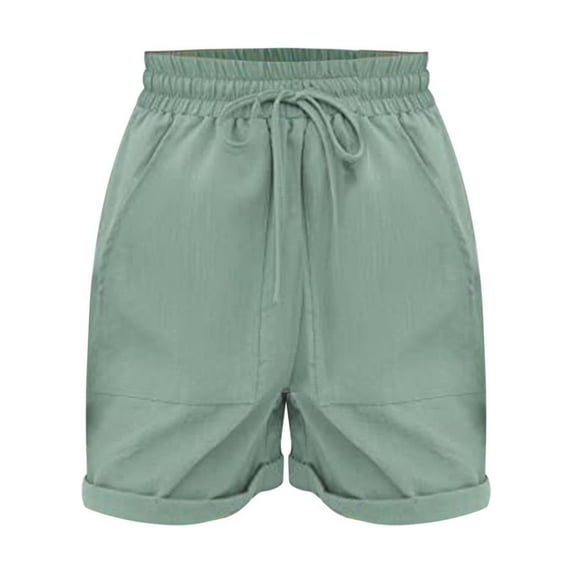 Vedolay Womens Shorts for Summer Womens Casual Drawstring Shorts Summer Elastic Waist Shorts Pocketed Pants,A XXL