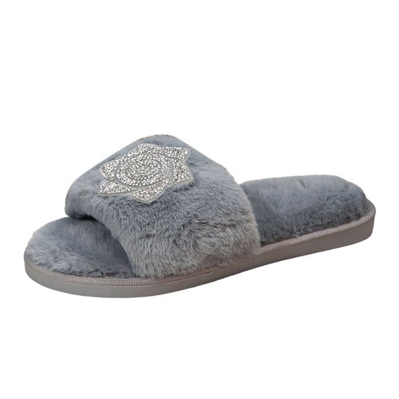 Vedolay Womens Slippers Cozy Warm House Shoes Comfort Slip On House Slippers for Women Grey,37