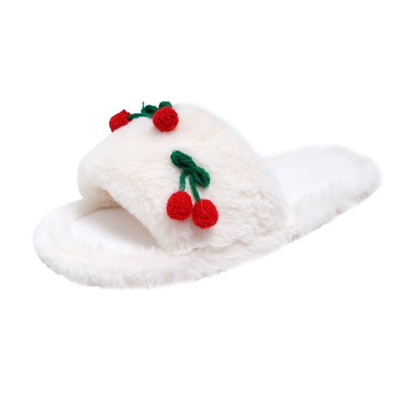 Vedolay Womens Slippers Plush Slippers Cute Fuzzy Slippers Winter Warm Cozy for Women White,37