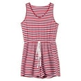 thumbnail image 1 of Vedolay Womens Stripe Rompers Crew Neck Sleeveless Short Jumpsuits for Female,Hot Pink XL, 1 of 5