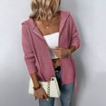 thumbnail image 1 of Vedolay Womens Suit Jackets Women's Oversized Casual Distresse Mid Long Casual Jacket Casual Coats,Pink M, 1 of 5