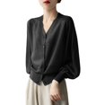 thumbnail image 1 of Vedolay Womens Sweater Basic Comfy Loose Fit Long Sleeve Open Front Cardigan Coat Black,One Size, 1 of 5