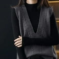 thumbnail image 1 of Vedolay Womens Sweater Vest Women's Knitted Loose Vest Spring Fall Plus Size V-neck Sweater Top,Dark Gray One Size, 1 of 4