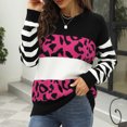 thumbnail image 1 of Vedolay Womens Sweater Women's 2023 Fall Sweater Casual Long Sleeve Turtleneck Loose Knit Tops,Hot Pink M, 1 of 2