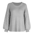 thumbnail image 1 of Vedolay Womens Sweater Women's Casual Crewneck Lightweight Pullover Loose Fit Sweater,Gray M, 1 of 4