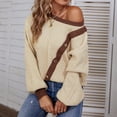 thumbnail image 1 of Vedolay Womens Sweater Women's Plus Size Sweaters Casual Long Sleeve Crewneck Knit Pullover Tops,Khaki XL, 1 of 5