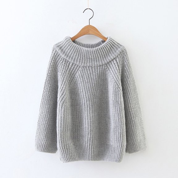 Vedolay Womens Sweater Womens 2023 Lantern Long Sleeve Crewneck Sweater Casual Solid Color Pullover Tops,Gray One Size