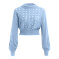 thumbnail image 1 of Vedolay Womens Sweater Womens Fall Sweater Knit V Neck Oversized Fashion Pullover Casual Long Sleeve Top,Blue S, 1 of 5