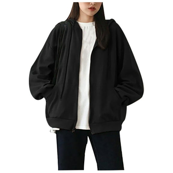 Vedolay Womens Sweaters Fashion Autumn Stand Collar Sweater Casual Jacket Black,S