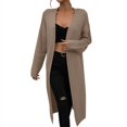thumbnail image 1 of Vedolay Womens Sweaters Knit Zip Cardigan Sweater with Pockets Khaki,L, 1 of 5