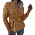 thumbnail image 1 of Vedolay Womens Sweaters Knitted Long Sleeve Slim Fit Workout Cardigans Yellow,M, 1 of 5