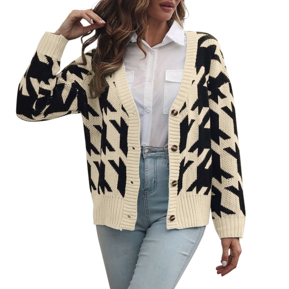 Vedolay Womens Sweaters Long Sleeve Button Down Sweater Knit Cardigan Black,S