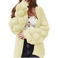 thumbnail image 1 of Vedolay Womens Sweaters Long Sleeve Solid Color Jacket Coat Beige,XL, 1 of 5