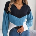 thumbnail image 1 of Vedolay Womens Sweaters Oversized Sweaters for Women Crewneck Long Sleeve Knit Pullover Sweater,Blue S, 1 of 3