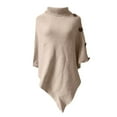 thumbnail image 1 of Vedolay Womens Sweaters Women's Fashion Fall Sweaters Ruffle Neck Knit Pullover Cute Tops,Coffee One Size, 1 of 3