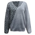 thumbnail image 1 of Vedolay Womens Sweaters Women's Lightweight Long Sleeve Crew Neck Striped Casual Knitted Pullover Tops,Gray S, 1 of 2