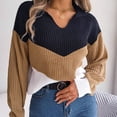 thumbnail image 1 of Vedolay Womens Sweaters Womens 2023 Pullover Sweaters Long Sleeve Knit Lightweight Crew Neck Fall Tops,Khaki L, 1 of 3