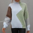 thumbnail image 1 of Vedolay Womens Sweaters Womens Casual Long Sleeve Soft Loose Fit Cable Knit Pullover V Neck Sweater,Green M, 1 of 5