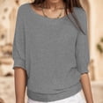 thumbnail image 1 of Vedolay Womens Sweaters Womens Fall Sweaters 2023 Knitted V-Neck Collared Pullover Long Sleeve Top,Gray XL, 1 of 4