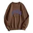 thumbnail image 1 of Vedolay Womens Sweatshirt Women's 2023 Puff Long Sleeve Sweatshirts Crewneck Loose Tunic 2023 Pullover Tops,Brown L, 1 of 5