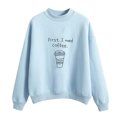 thumbnail image 1 of Vedolay Womens Sweatshirts 2023 Long Sleeve Slim Fit Sweater Top Blue,M, 1 of 4