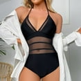 thumbnail image 1 of Vedolay Womens Swimsuit Cover Up Women's One Piece Swimsuit Wrap Color Block Tie Side Bathing Suit,Black XL, 1 of 5
