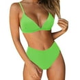 thumbnail image 1 of Vedolay Womens Swimsuits Tankini Women High Waisted High Cut Bikini Sets Triangle 2 Piece Swimsuits,Green M, 1 of 5