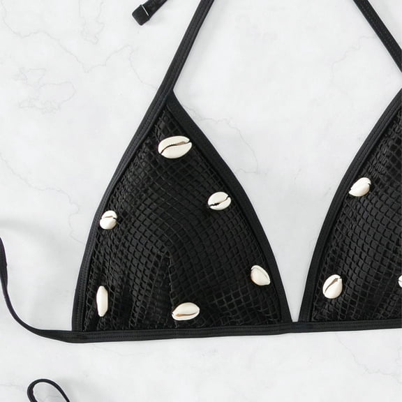 Vedolay Womens Swimsuits Two Piece Women's Floral Print Spaghetti Strap Bikini Bathing Suit 2 Piece Swimsuits,Black M