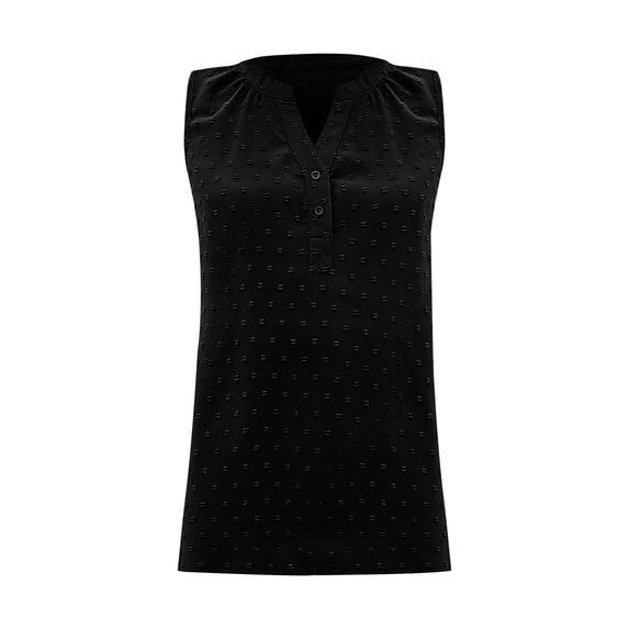 Vedolay Womens Tank Tops Loose Fit Summer Sleeveless V Neck Shirts,Black S