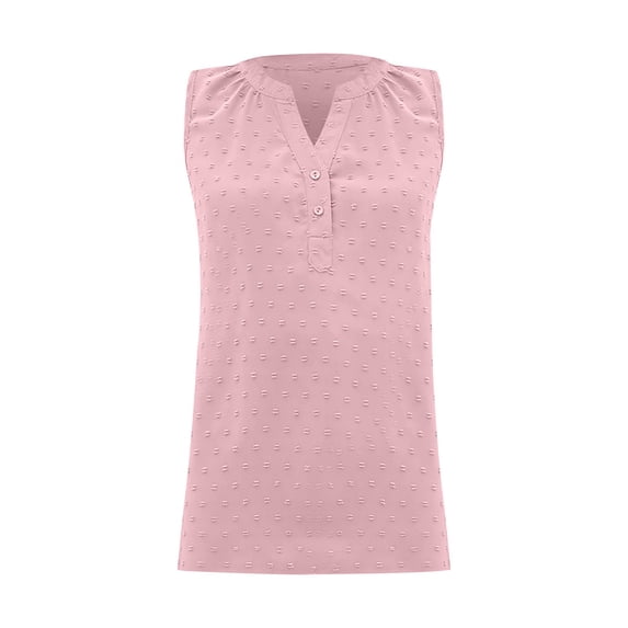 Vedolay Womens Tank Tops Loose Fit Summer Sleeveless V Neck Shirts,Pink S